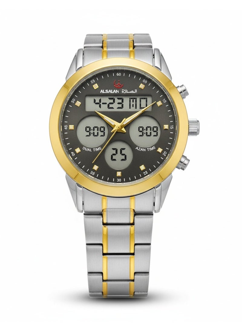 الصلاة ساعة السلاحة الإسلامية الذكية مع تنبيهات أوقات الصلاة، وتذكير بالأذان، ووظيفة التوقيت المزدوج، وتحديد اتجاه القبلة، وبطارية طويلة العمر - Image 2